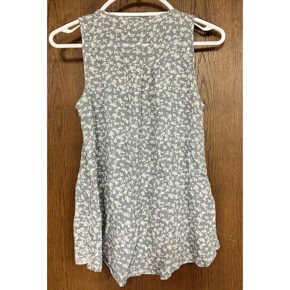 Mason & Belle Floral Top Womens Small Blue Embroidered Sleeveless Tunic Relaxed - Picture 2 of 6